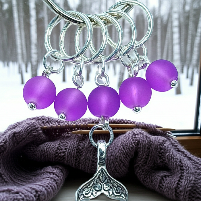 Mermaid Tail Charm - Frosted Purple