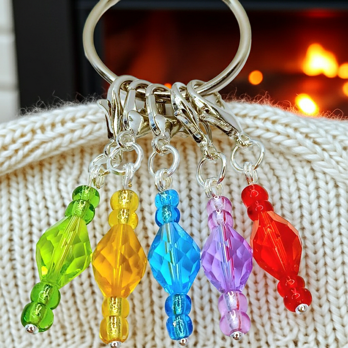 Fine Crystal Choose A Charm Rainbow Stitch Markers
