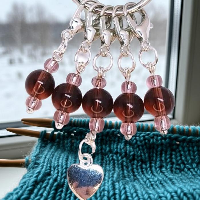 Heart Charm - Cranberry