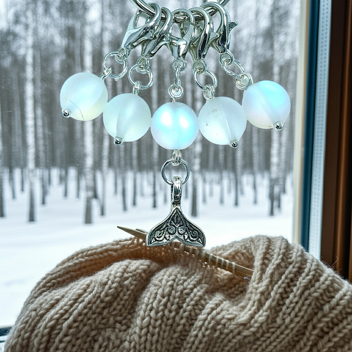 Mermaid Tail Charm - White Mermaid Glass