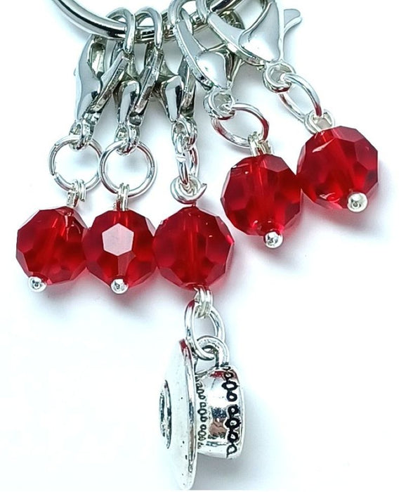 Charm - Coffee Cup Red Crystals