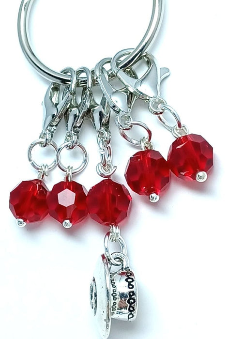 Charm - Coffee Cup Red Crystals