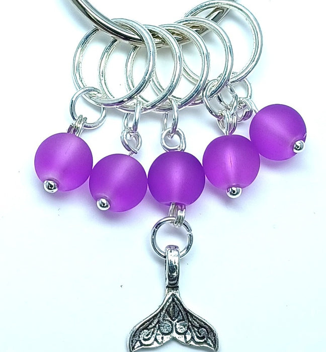 Mermaid Tail Charm - Frosted Purple