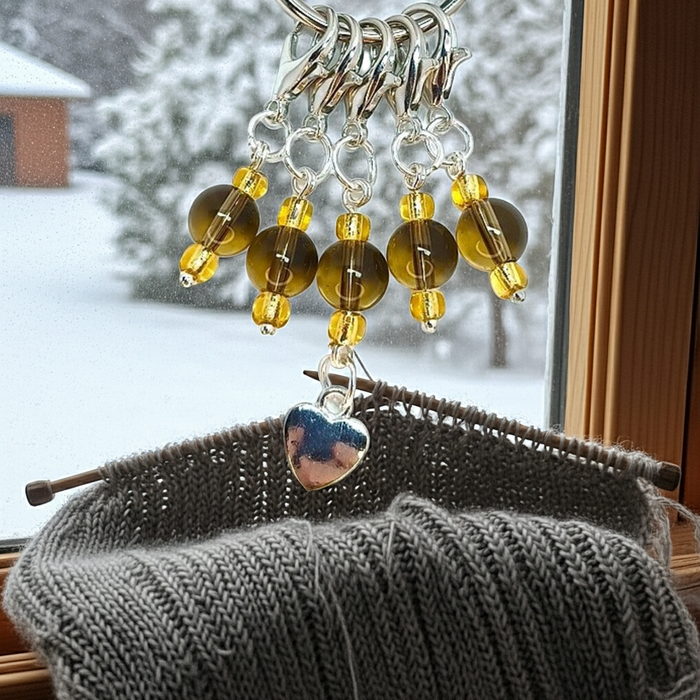 Heart Charm - Gold Taupe