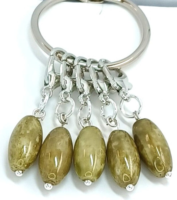 Marble Stitch Markers - Olive