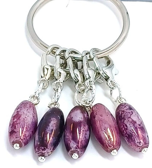 Marble Stitch Markers - Purple