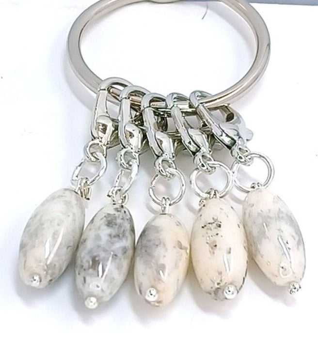Marble Stitch Markers - White