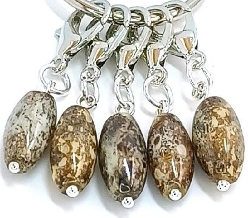 Marble Stitch Markers - Gray Green