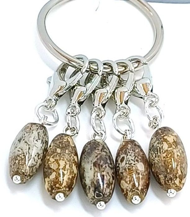 Marble Stitch Markers - Gray Green