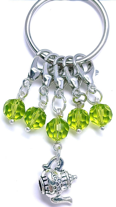 Charm - Green Teapot With  Crystals