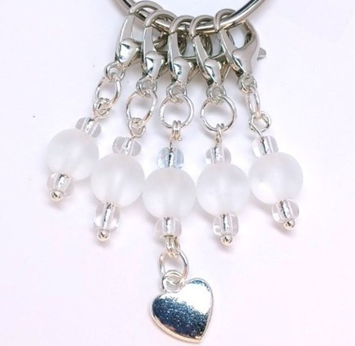 Heart Charm - Frosted White