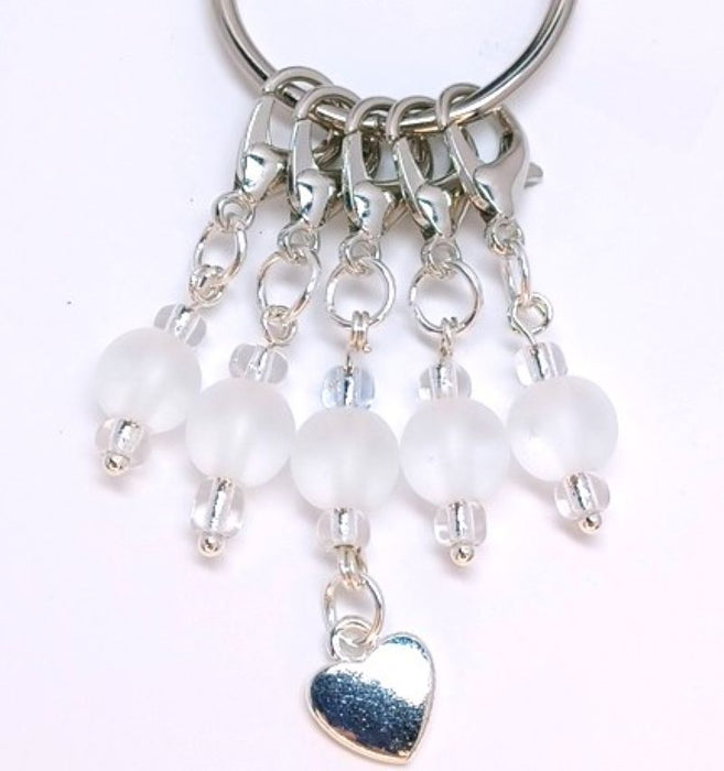 Heart Charm - Frosted White