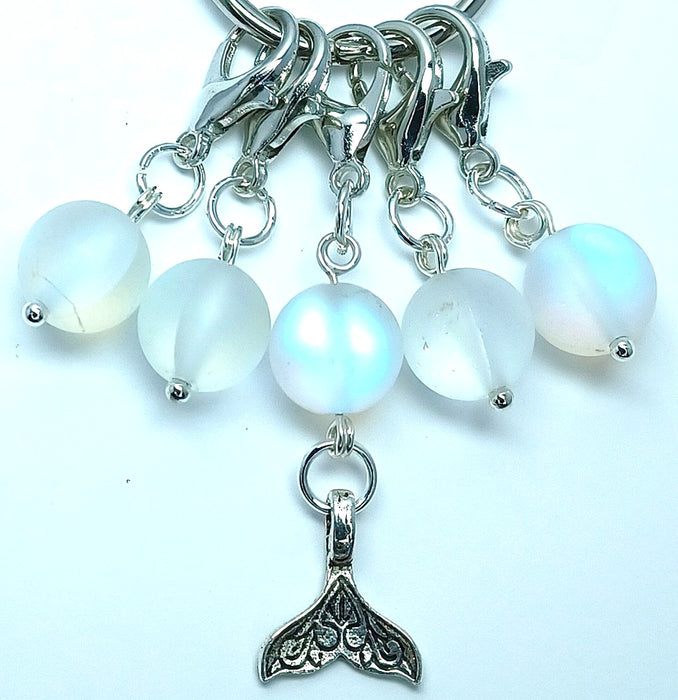 Mermaid Tail Charm - White Mermaid Glass