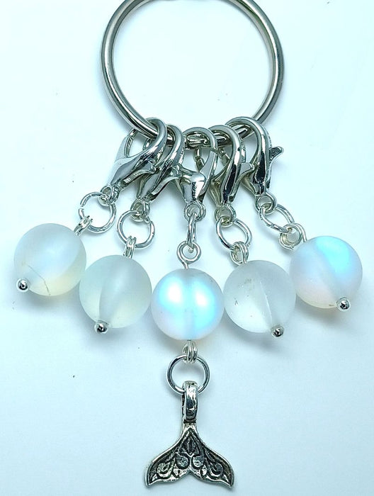 Mermaid Tail Charm - White Mermaid Glass