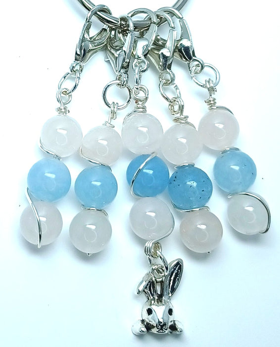 Bunny Charm - White and Blue Quartz