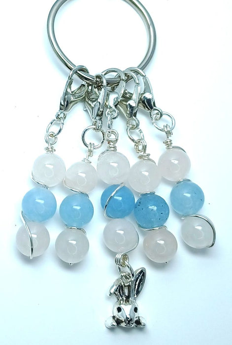 Bunny Charm - White and Blue Quartz