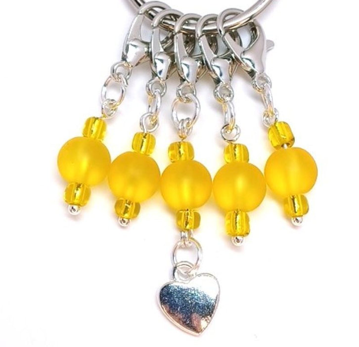 Heart Charm - Frosted Yellow