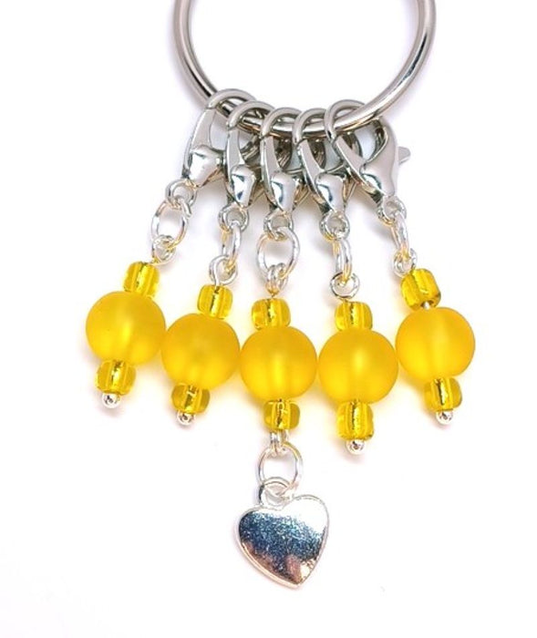 Heart Charm - Frosted Yellow