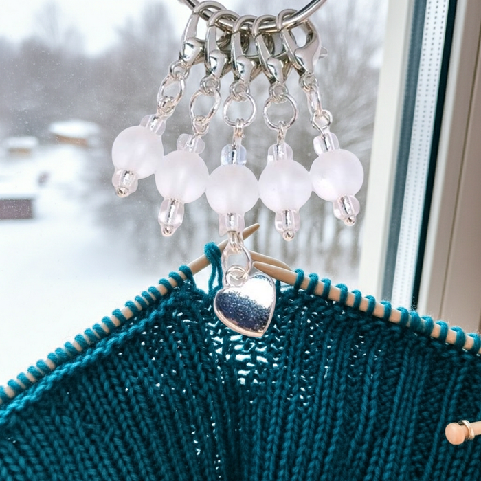 Heart Charm - Frosted White