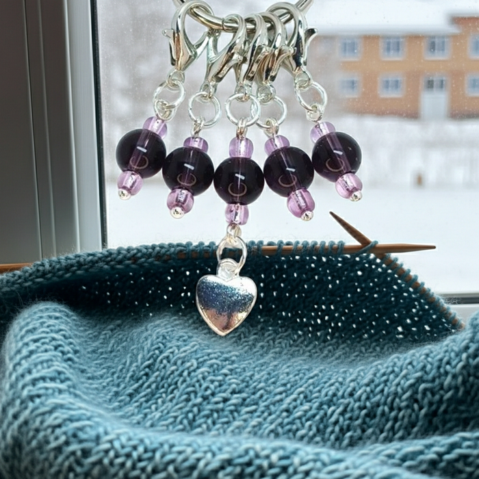 Heart Charm - Purple